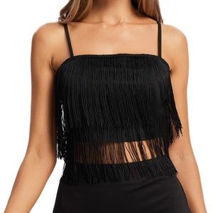 Fringe Crop Top - Size Small